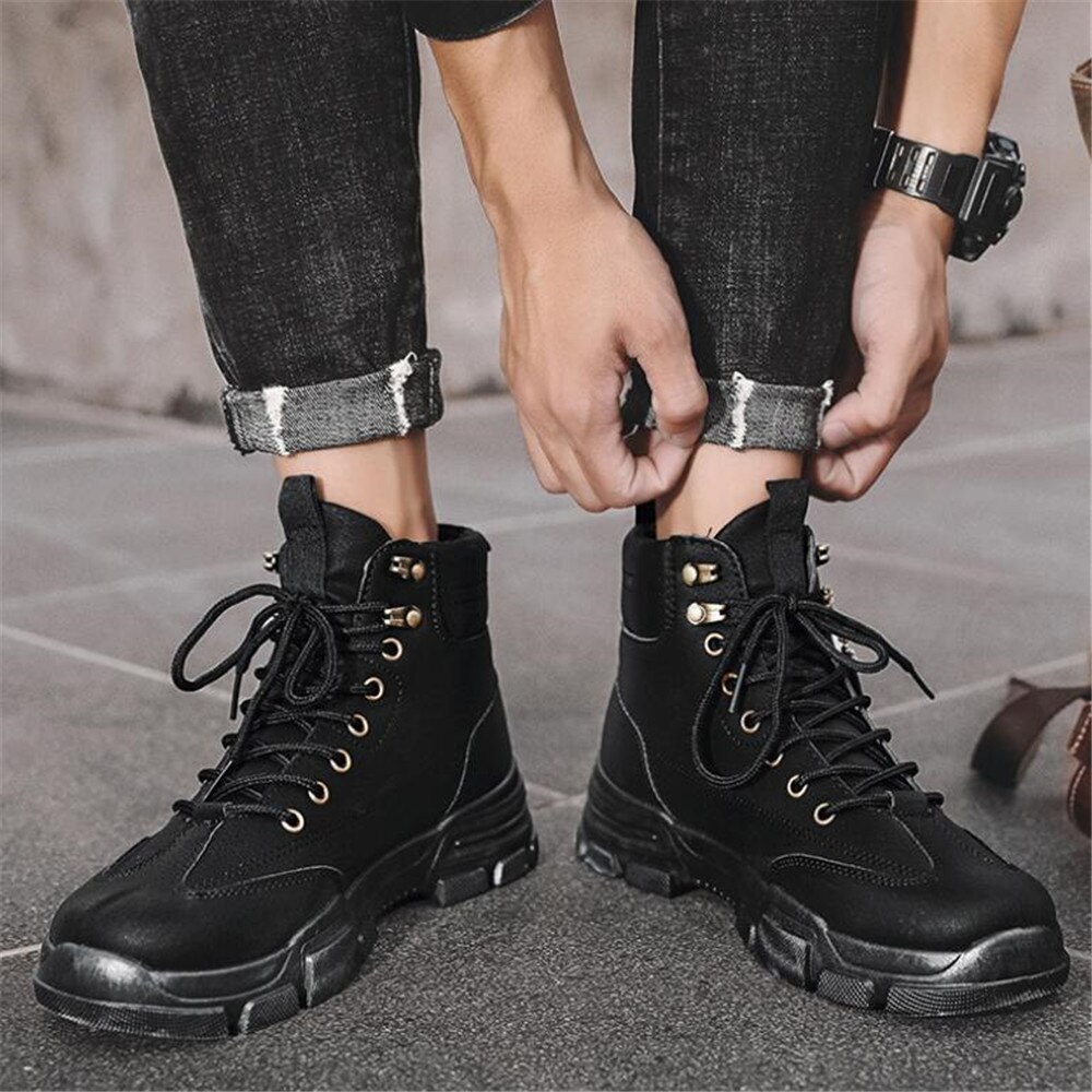 Bottes d'équitation chaussures d'outillage pour hommes chaussures décontractées à la mode bottes montantes respirantes chaussures d'automne pour hommes bottes pour hommes chaussures pour hommes: 01 / 9.5