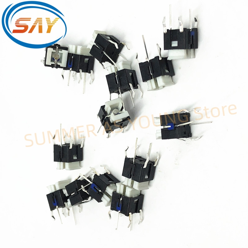 50PCS/LOT 6*6*7/7.2 light touch switch with light switch red blue white light with LED button with luminous 6x6 With Led Holder