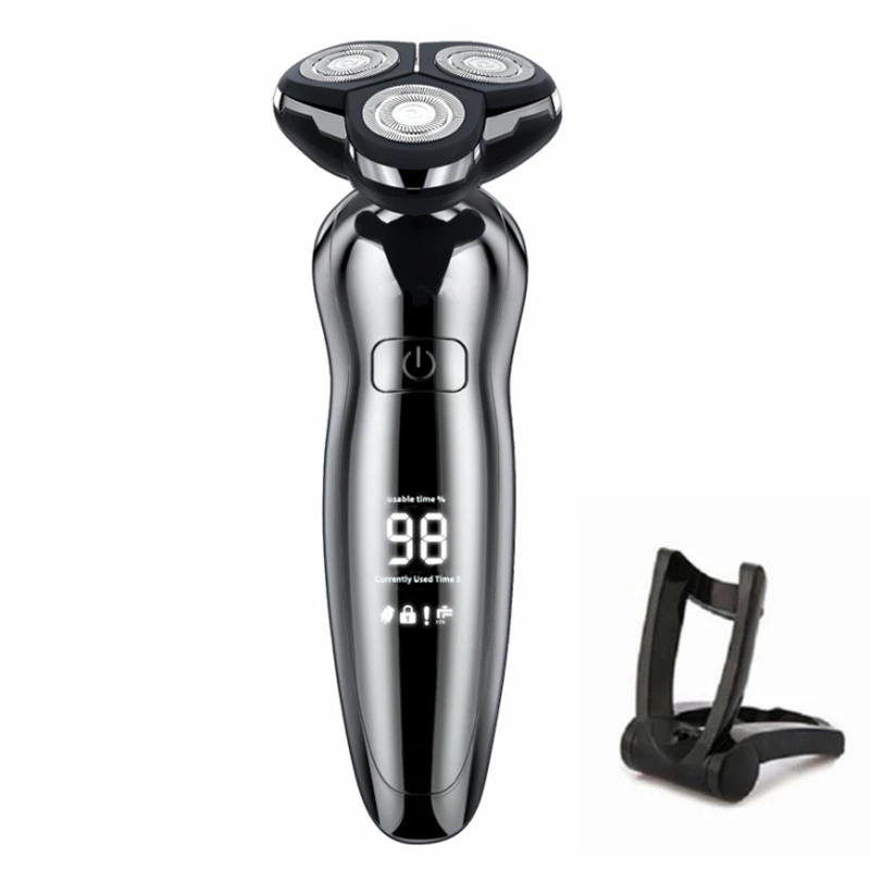 ZOZEN-Afeitadora eléctrica para hombres, máquina de afeitar para cortar el pelo corporal, cortadora de barba rotativa, 100% resistente al agua: YELLOW