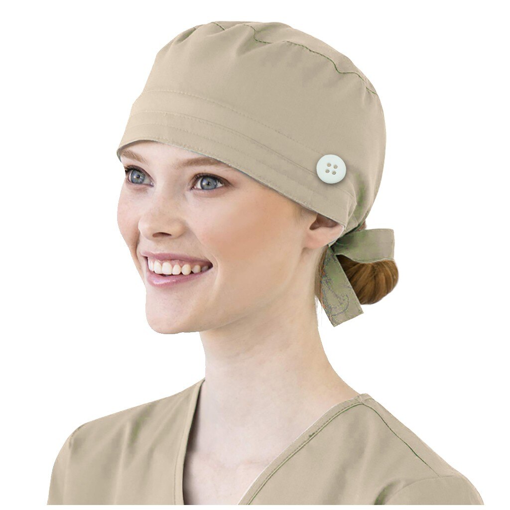 Vrouwen Katoen Yoga Bandage Verstelbare Cap Zweetband Bouffant Hoed Mannen Gorros Quirofano Mujer Verpleegkundige Uniform Hoed Accessoires #3: Brown 