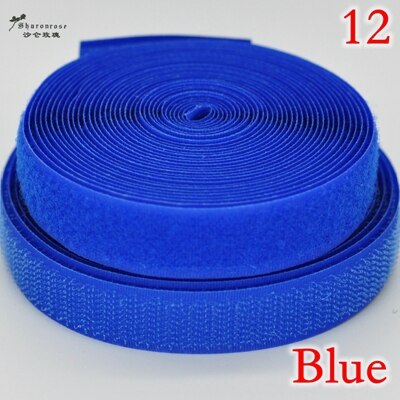 20mm 2 yards/lot kleurrijke zelfklevende klittenband naai-drukknoop naai-accessoires voor thuis kleding tas sh: 12 blauw