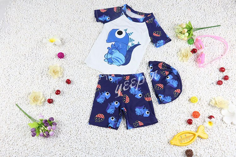 Baby Swimwear Rash Guards 9-12m Summer Cartoon Dinosaur Infant Boys Separate Quick-dry Sunscreen Beach Boys Swimwear