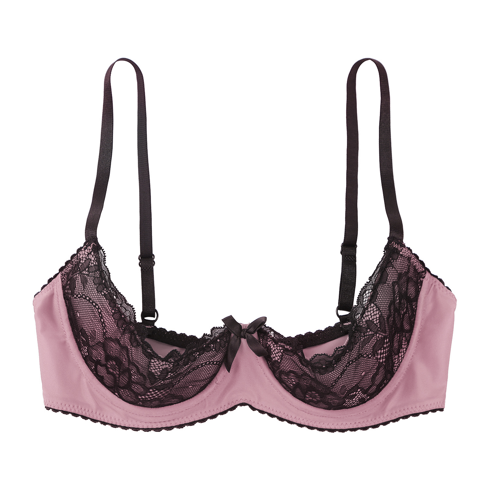 Womens Lingerie Swimwear Underwire Half Cup Bra Tops Bikini Lace Push Up Balconette Cup Bra Open Chest Breast Bra Underwear