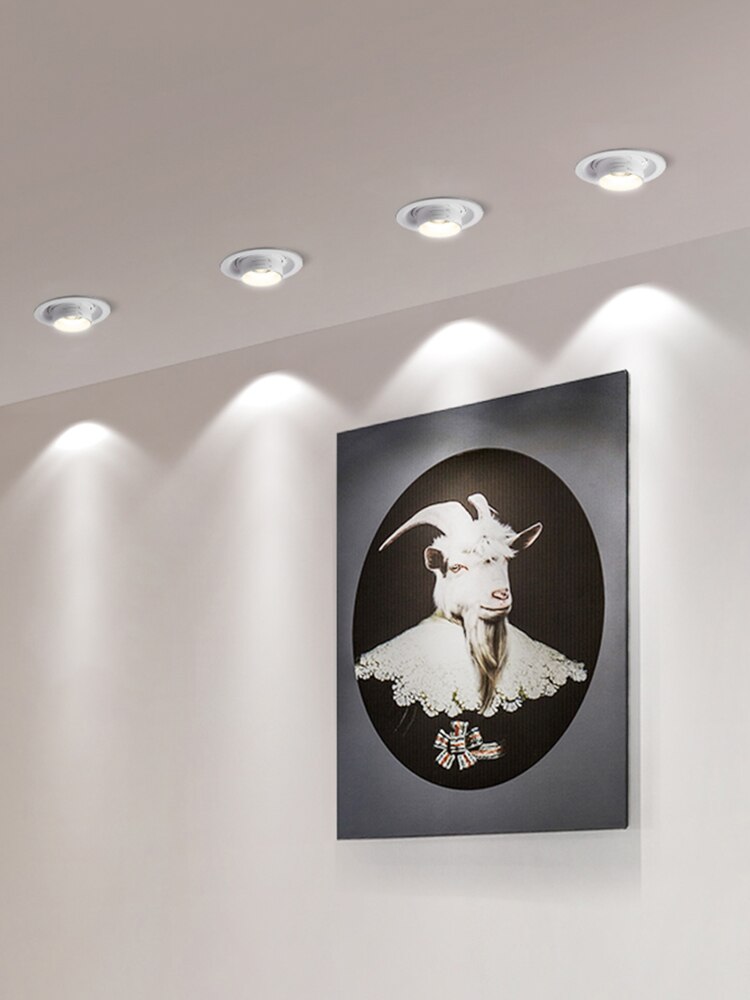 MOONSHADOW Led Spotlight Embedded Living room Downlight Ceiling Hole Lamp Concealed Household Round Panel Light 220V