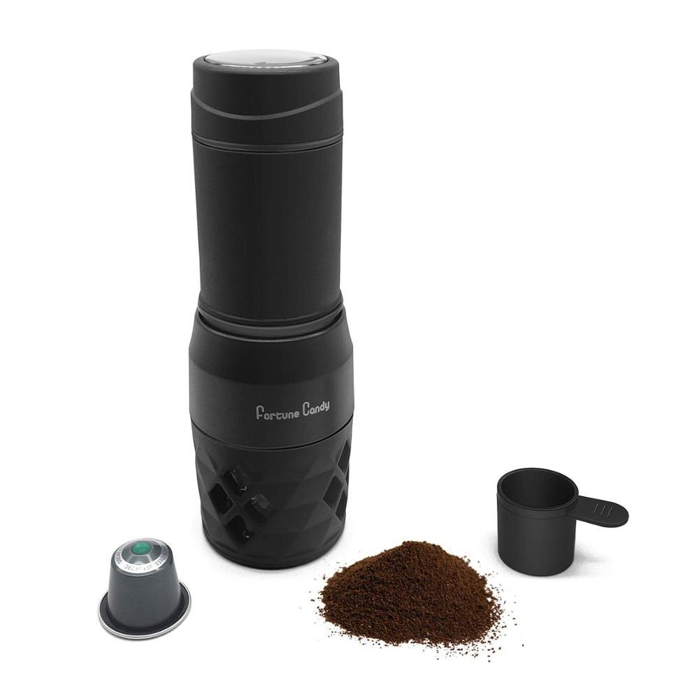 Manuel kaffemaskine håndtryk bærbare kapsler kaffemaskine til nespresso kapsler & malet kaffe， mini espressomaskine: Default Title