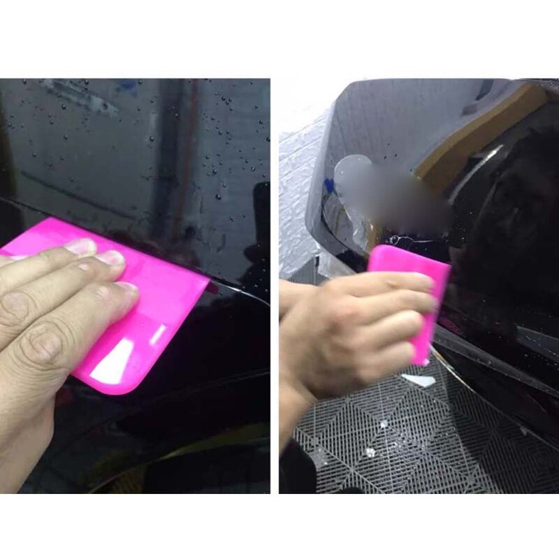 Pink Scraper Soft Rubber Car Window Squeegee Tint Tools Glass Water Wiper Vinyl Wrap Blade Auto Home Office Scraper