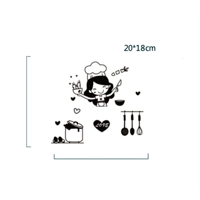 Varmt dekorerede wallstickers gør det selv køkken vandtætte vinyl stickers 2 ss 0014