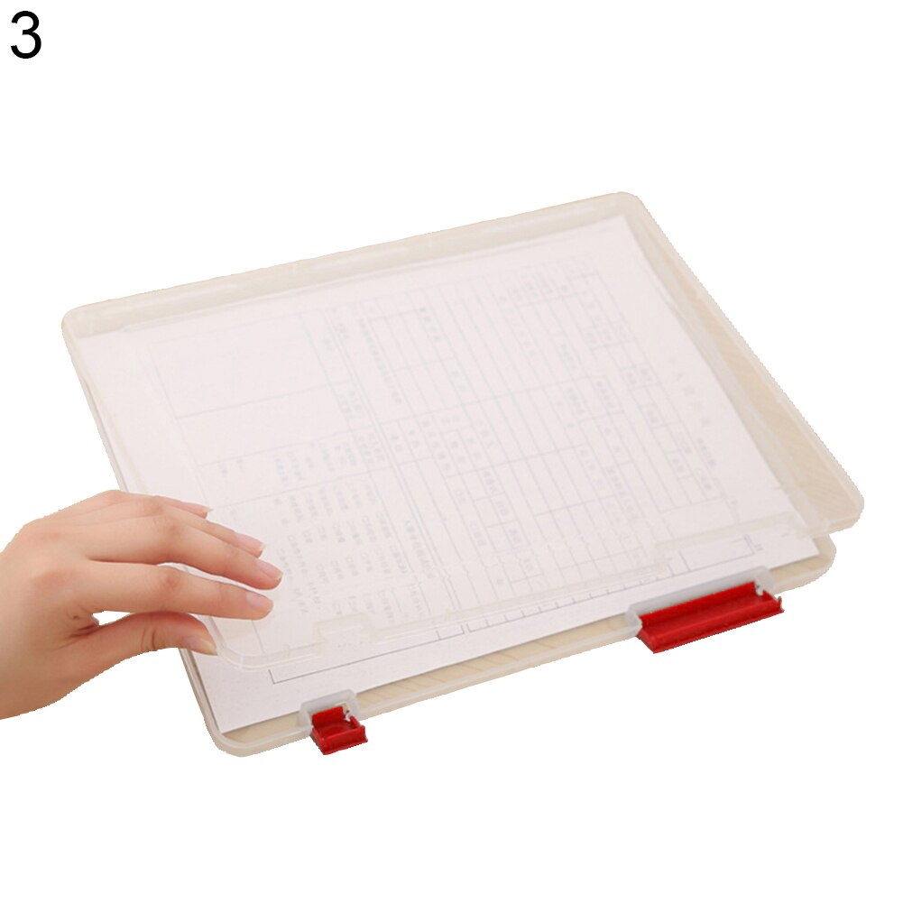 Transparent Storage Box Clear Plastic Document Paper Filling Case A4 File Box School Supplies