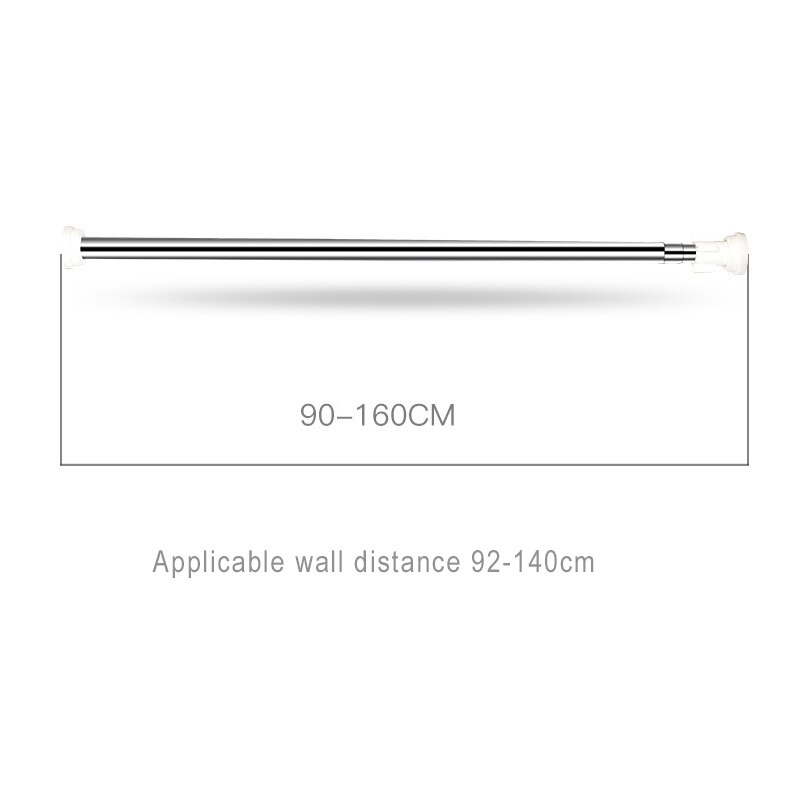 Extendable Stainless Steel Curtain Rod Pole Rail, Adjustable Pole for Window Shower Bedroom and Doorway (90-160cm)