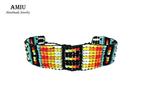 AMIU Handgemachte Freundschaft Armband Böhmen Stil Hippie Armband Seil Beliebte String Samen Perlen Armbänder Für Frauen Männer Weihnachten: A14