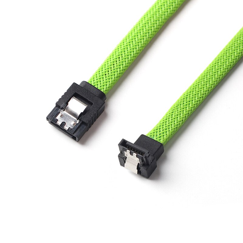 Rise -2 stück 50cm sata 3.0 iii sata 3 7- pin datenkabel rechtwinklig 6gb/ s ssd-kabel hdd festplatten-datenkabel mit nylon-ummantelung (weiß)