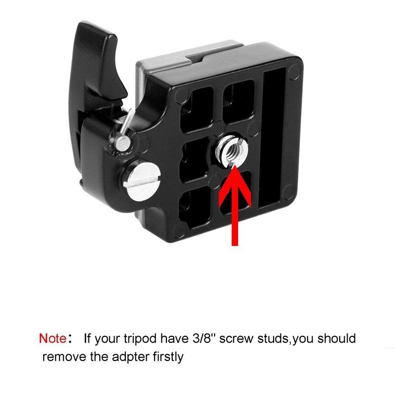 Schwarze schnellwechselplatte 323 mit spezialadapter  (200pl-14)  für manfrotto 323 stative/einbeinstative (dslr-kameraversion)