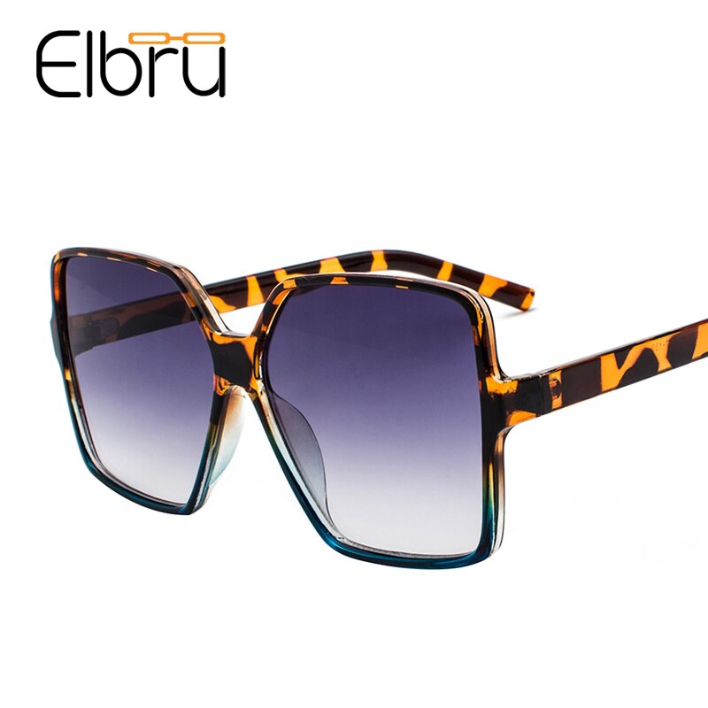 Elbru Oversized Champagne Zonnebril Vrouwen Oceaan Snoep Dames Shades Grote Frame Zonnebril Vrouwelijke UV400 Bescherming