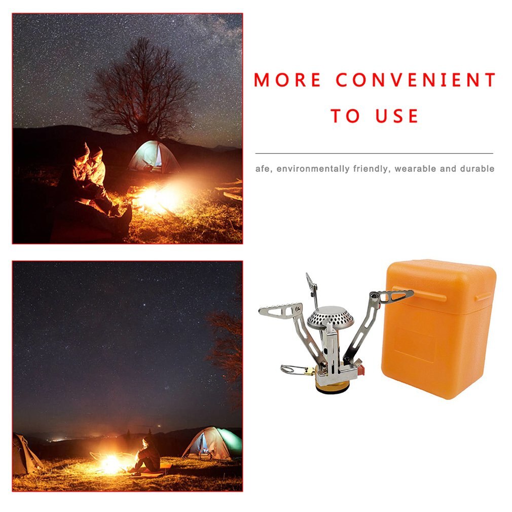 Outdoor Split Burner Portable Stainless Steel Gas Stove Camping Gas Stove Picnic Cookware Cover Adapter