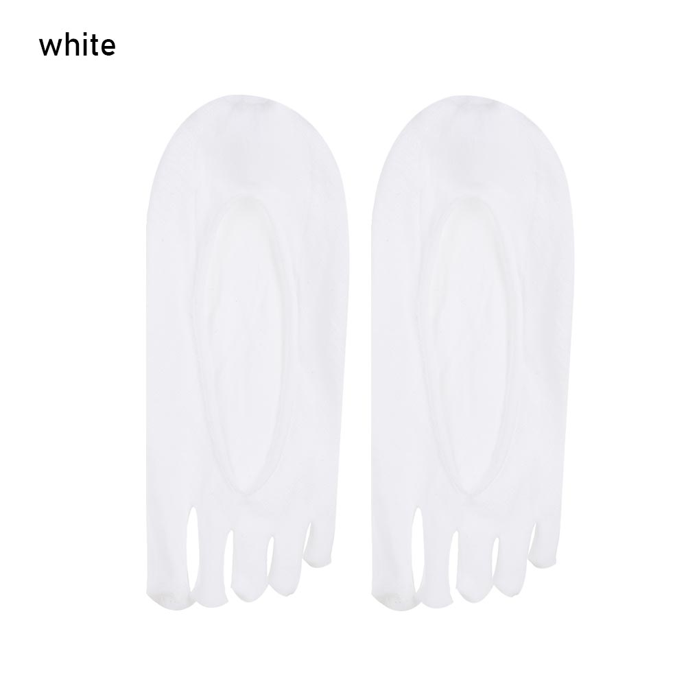 Chaussettes d'été à cinq doigts pour femmes, respirantes, Ultra-fines, coupe basse, doublure, antidérapantes, invisibles: white