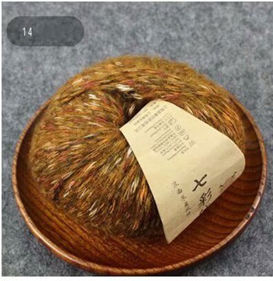 Fil de laine d'alpaga coloré 50g/balle, fil de cachemire moyen et épais pour tricoter, écharpe, manteau: 14