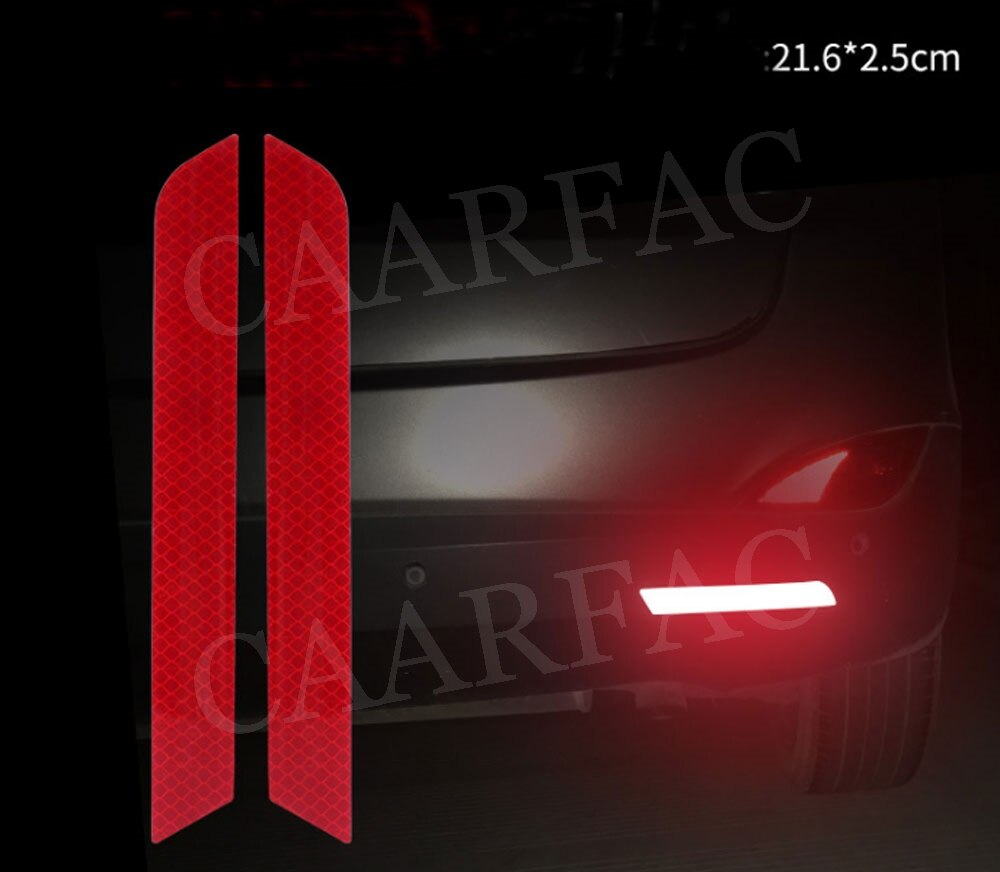 Universele Auto Bumper Reflecterende Waarschuwing Strip Stickers Velg Wenkbrauw Waarschuwen Licht Reflector Beschermende Sticker Scratch Paster: Red For Bumper