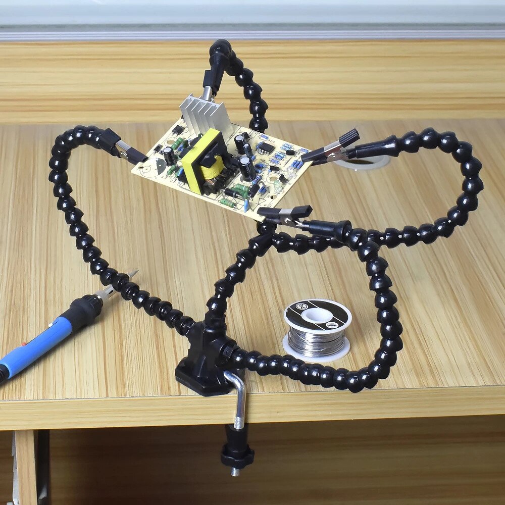 KKMOON – outil de soudage PCB avec 3 bras flexibles, Clips rotatifs et Base de pince de bureau Stable