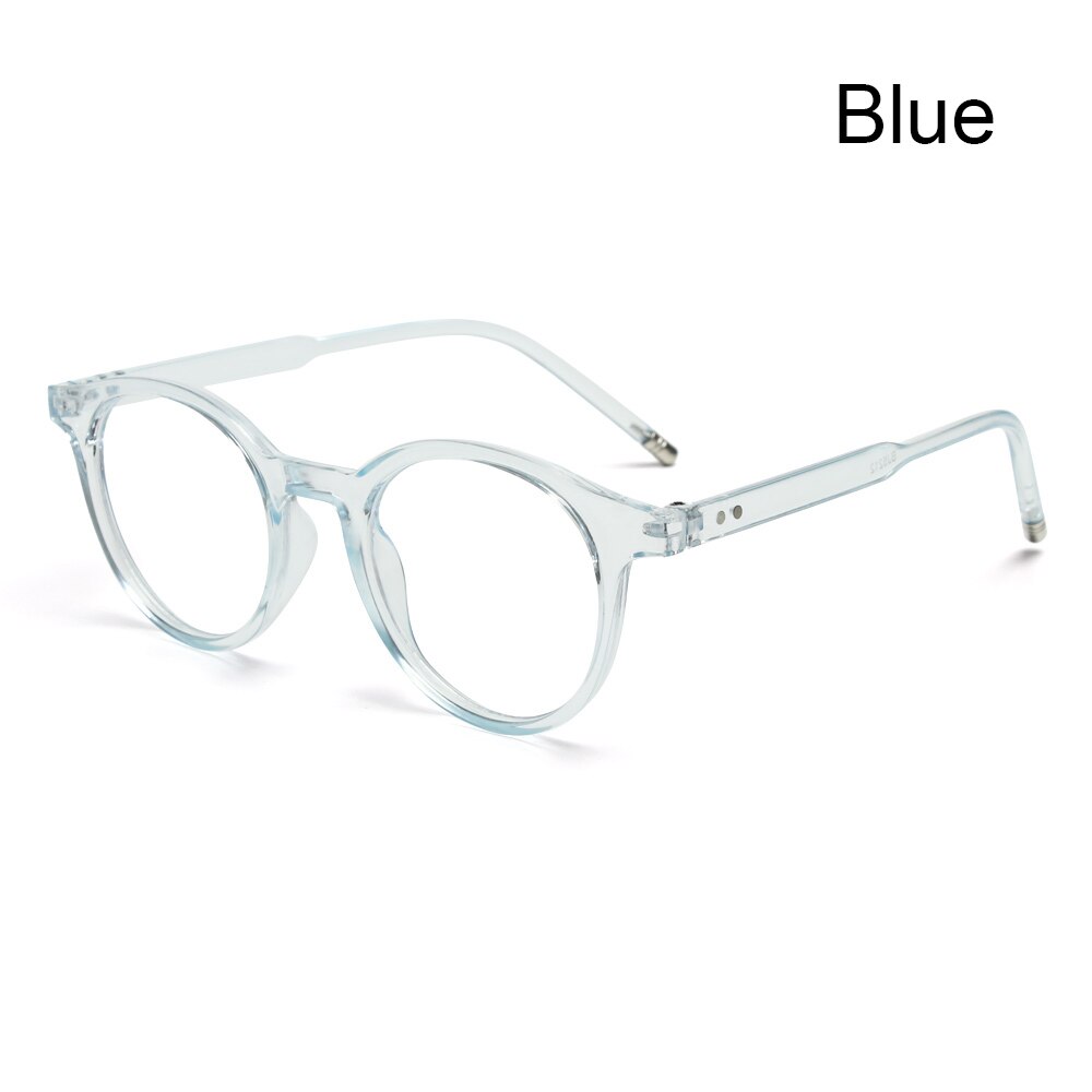 1 PC oeil bleu lumière bloquant lunettes ultraléger cadre rond optique lunettes cadres bloquant jeu plat miroir lunettes: 3- blue