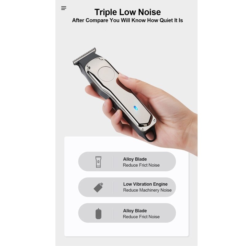 Hair Clippers Barber Haircut Cutter Rechargeable Razor Trimmer A0NC