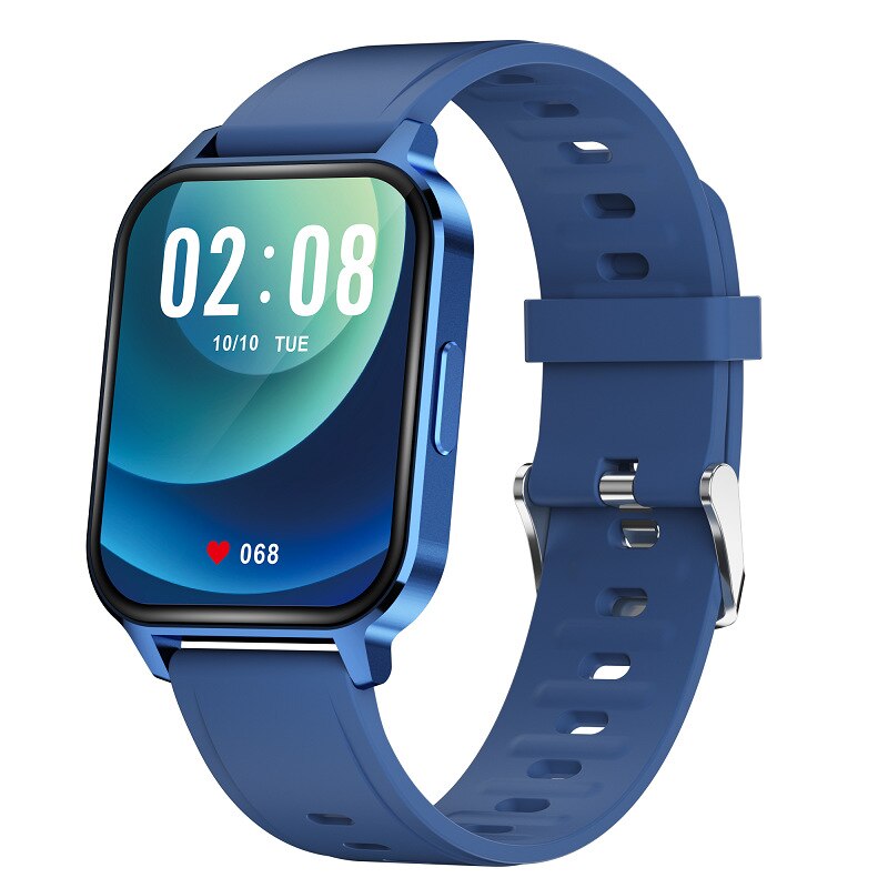 Smart Horloge Heren Vrouwen Hartslag Bloeddruk Fitness Multifunctionele Sport IP68 Waterdichte Smartwatches Voor Android Ios: Blue