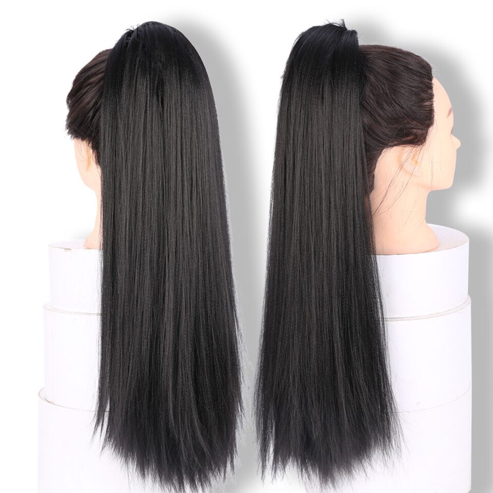 BUQI 100G Kinky Straight Hair Afro Ponytail 22 Inch Long Pony Tail Synthetic Natural Hair Ponytail Hairpieces For Women