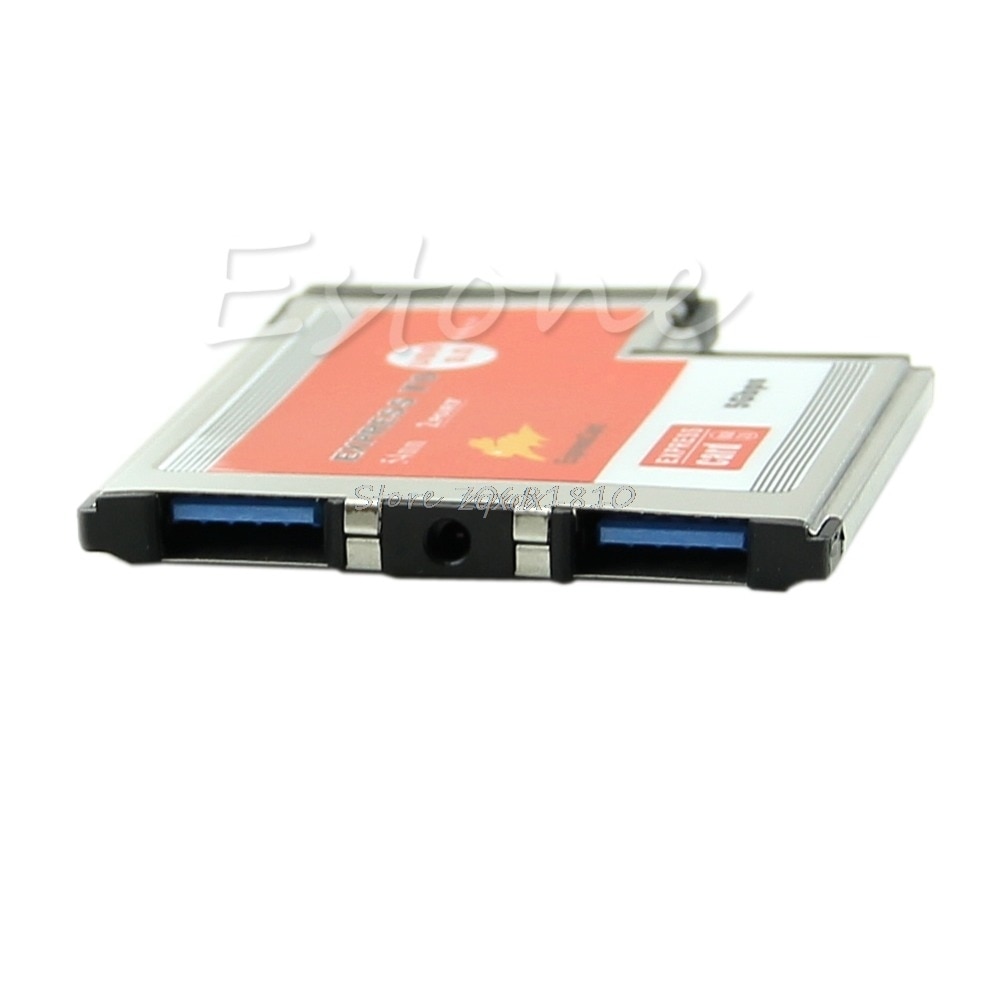 2 Dual Port USB 3.0 HUB Express Card ExpressCard 54mm Hidden Adapter For Laptop Whosale&amp