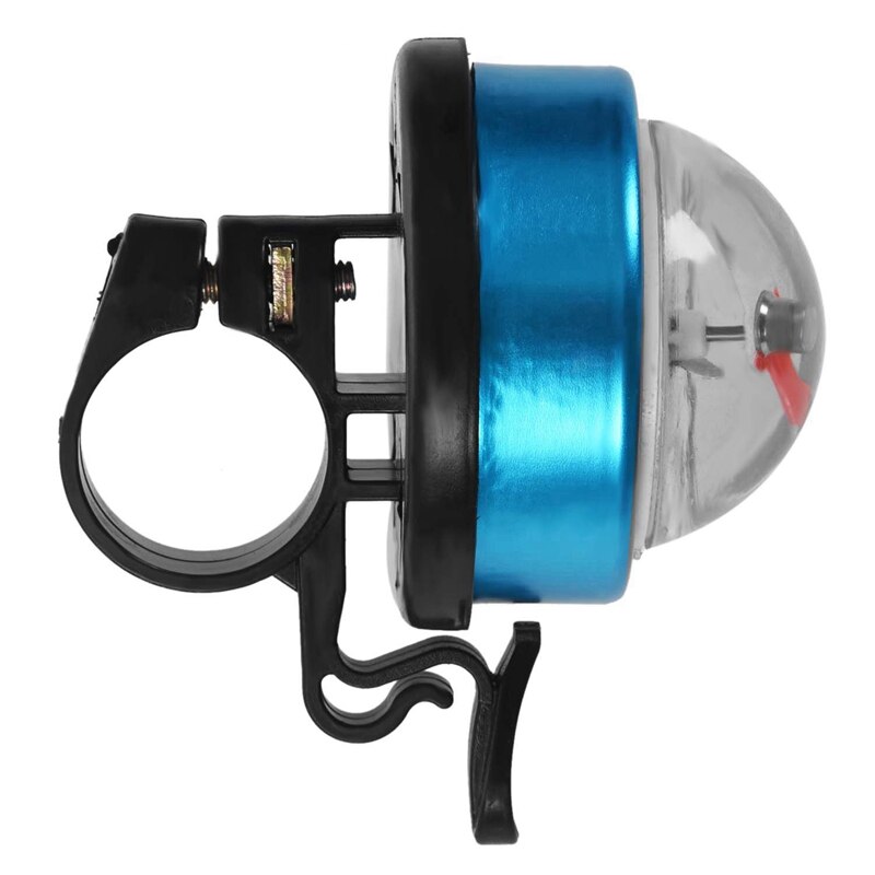 1Pcs Bicycle Bike Bell Compass Style for Dia 22Mm Handlebar & 5Pcs Around Tire Dust Caps Aluminum Alloy Light Blue