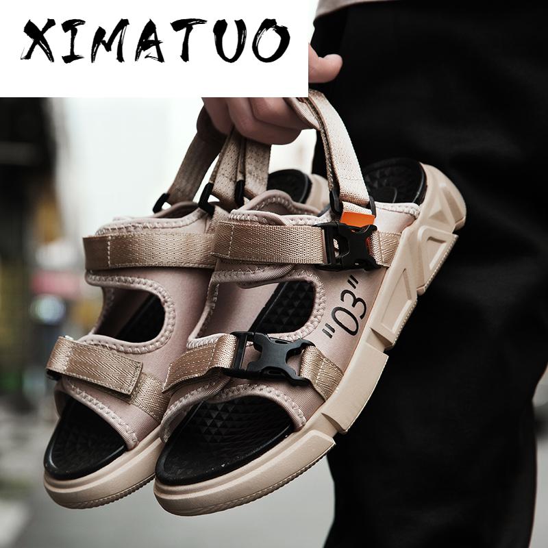 neue Trend Römischen Sandalen für Männer Sommer Herren Strand Wanderschuhe Schnalle Strand Sandalen Herren Schuhe