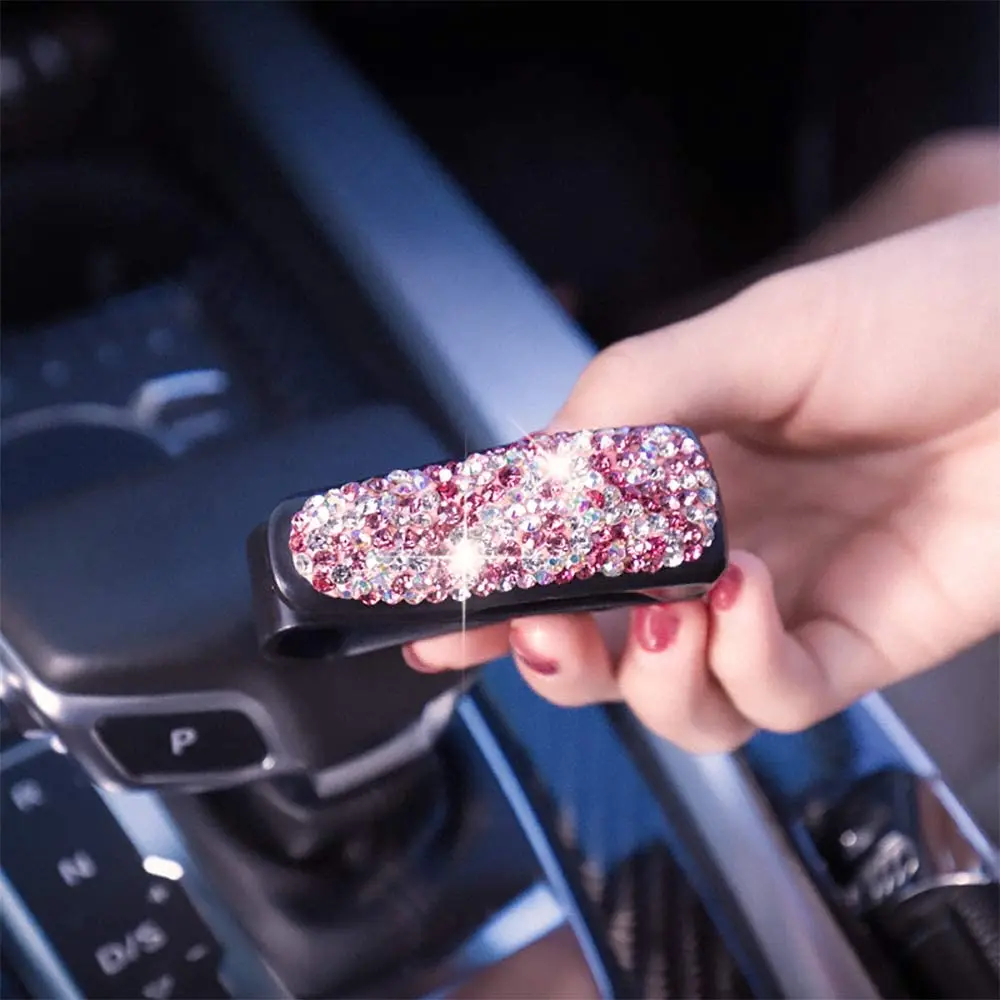 Diamant Brilhouders Auto Zonneklep Zonnebril Brillen Mount Met Ticket Card Clip Auto-interieur Accessoires Brilhouder