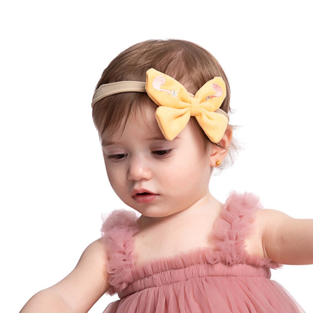 Swan Borduren Baby Haar Bogen Hoofdband Voor Meisjes Zachte Elastische Haarbanden Voor Kinderen Baby Haar Accessoires