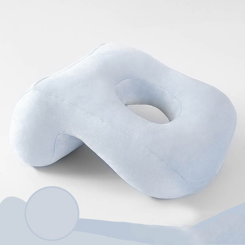 Oreiller de bureau pour la sieste et le cou, avec ajouré, pour le dos et le visage, décoration de la maison: Sky Blue A