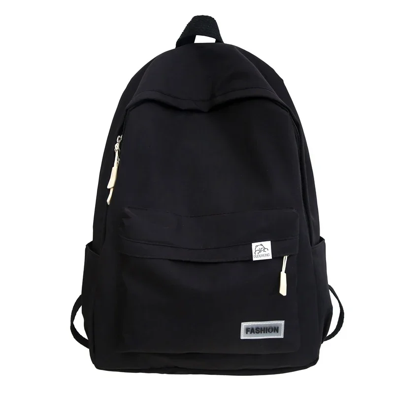 Bolsa de ombro grande capacidade à prova dwaterproof água faculdade viagem mochila feminina cor pura simples meninas mochila portátil