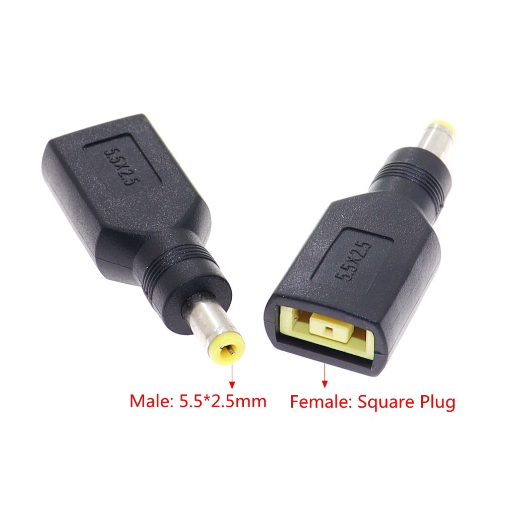 Laptop Dc Adapter Vierkante Vrouw Naar 7.9X5.5Mm 5.5X2.5Mm 4.0X1.7Mm 5.5X2.1Mm Male Dc Stekker 90 Graden Connector: 5.5-2.5mm-Straight