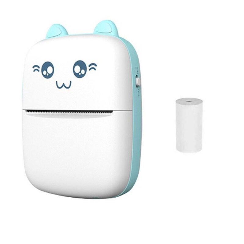 mini Kot C9 bezprzewodowy kieszonkowy rozmiar Bluetooth przenośny termiczny papier fotograficzny drukarka robić 58mm etykieta druku notatka android telefon z IOS: niebieski Printer