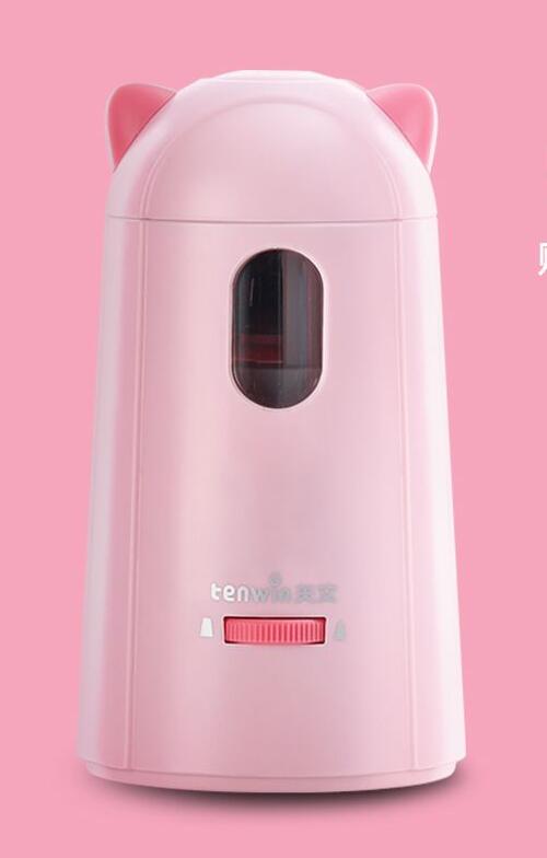 Tenwin-sacapuntas eléctrico automático para lápices de colores, afilador mecánico para oficina, suministros escolares, papelería,: Rojo