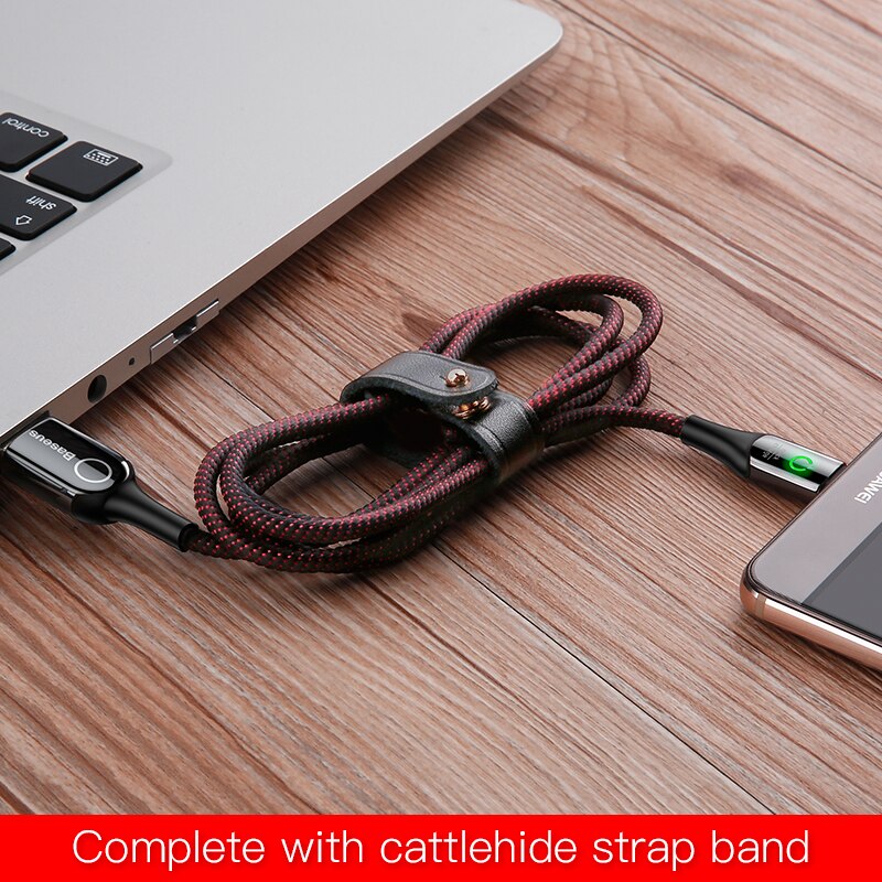 Baseus Usb Type C Kabel Voor Xiaomi Redmi Note 7 Pro Quick Charge 3.0 Usb C Kabel Intelligente Uitschakeling led Usb Kabel Voor Xiaomi8