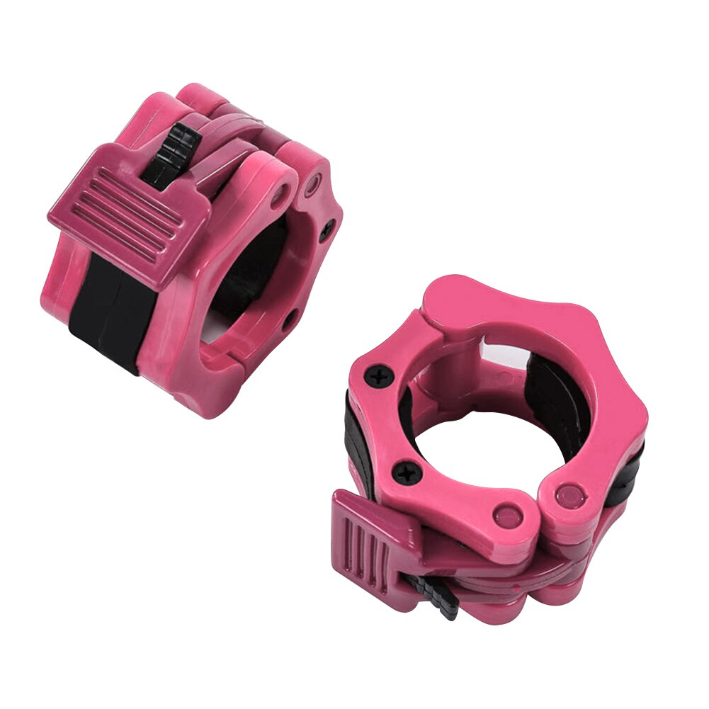 Pince d'haltère de musculation pince à ressort serrure de levage de poids collier d'haltères pour des ornements de travail de sécurité faciles: Rose