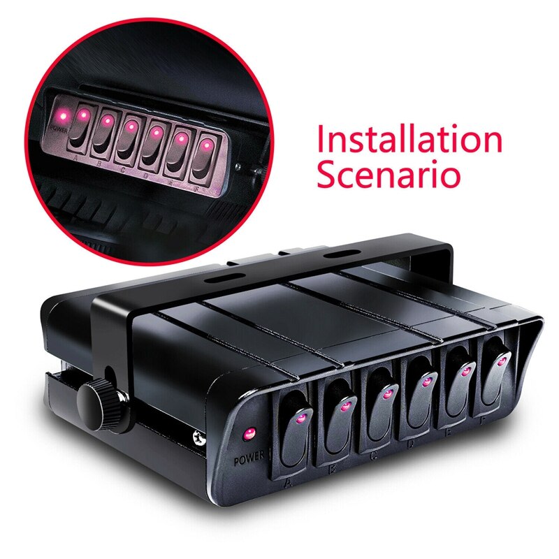 On/Off Switch Box Controller Rocker Switches Panel SPST Red Light for Car Lights Marine Boat Truck