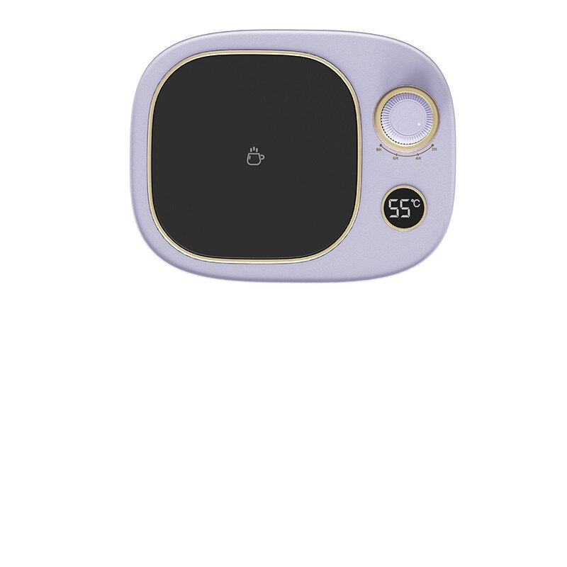 Usb Verwarming Coaster Voor Home Office Koffie Mok Cup Mat Warmer Heater Pad 3 Speed Constante Temperatuur Coaster Met Display: purple / add AU adapter