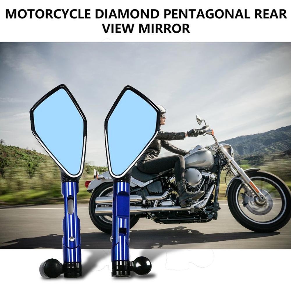 Accesorios universales para motocicleta, espejo retrovisor Universal reflectante en aleación de aluminio con diamante y Pentagonal, Cnc