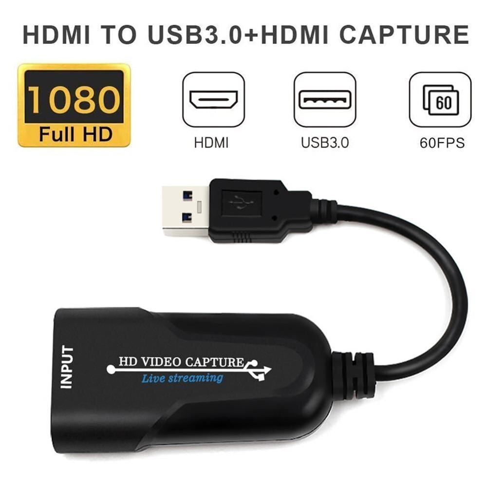 HDMI To USB 3.0 Capture Card - 1080p 60fps, Plug & Play For Streaming, Recording On PC/Mac/Linux