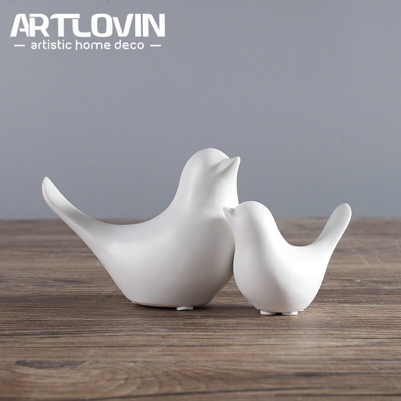 nordisch Kreative Weiß Keramik Vogel Figuren Heimat Dekoration Zubehör Party Handwerk für Wohnzimmer verwöhnen Hochzeit Ornamente