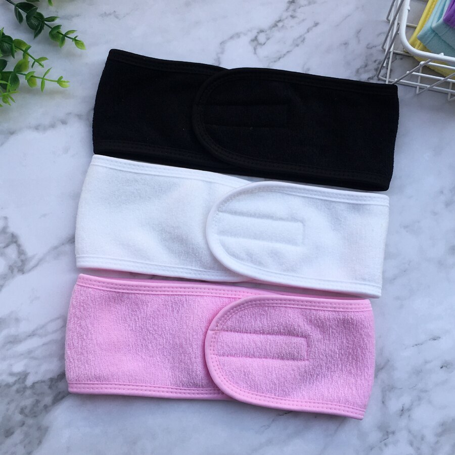 Spa pandebånd justerbart bredt hårbånd yoga sved hårbånd wrap til kvinder dame pandebånd makeup remover tilbehør