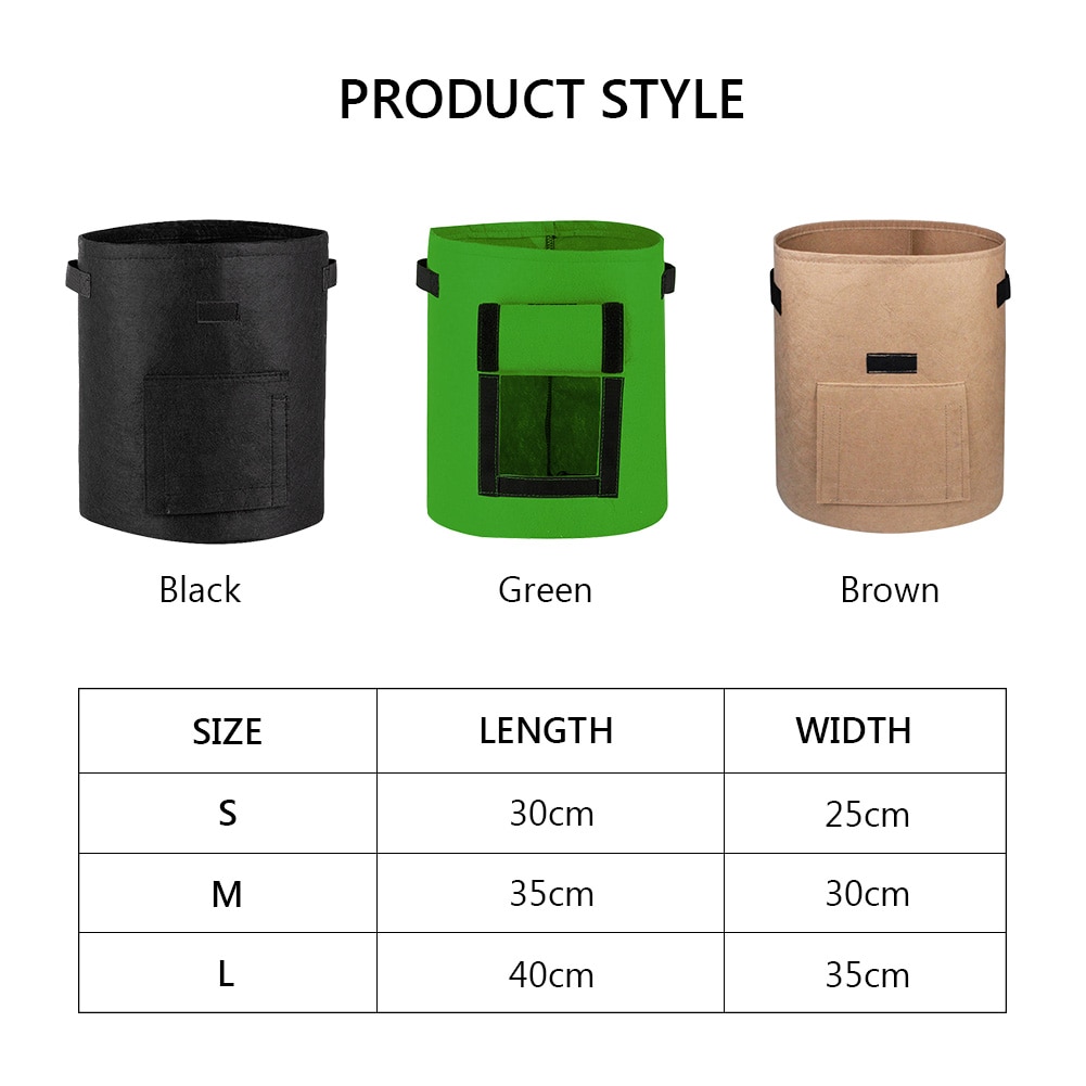 HealSmart Bolsas De Cultivo De Plantas De 5 Galones, Paquete De 20 Macetas De Tomate Con Asas, Tela No Tejida De Aireación, Maceta De Jardinería Resistente Para Verduras, Hierbas Y Flores