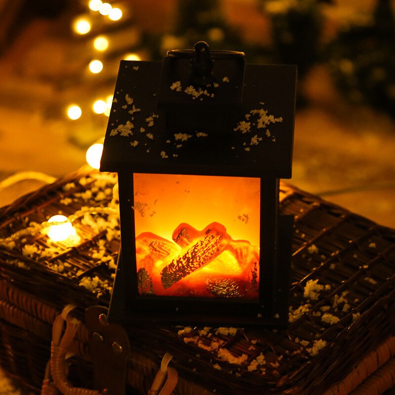 Led With USB Flame Lantern Simulation Fireplace AA Battery Nightlight Strange Lamp Christmas Decor Desktop Crafts Living Room