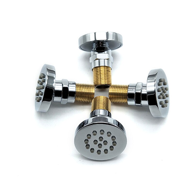 Hongdec 4 stks Messing ronde douche Body Jet Massage Spa Vast Gemonteerde Sproeier SET Chrome