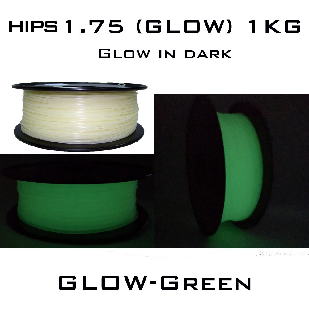 3dsway-filamento HIPS de plástico para impresora 3D, Material Reprap Makerbot de , 1,75mm, 1kg: HIPS Glow-Green