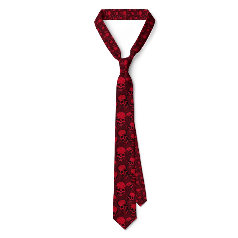 Corbata clásica de con estampado 3D para hombre, corbatas creativas con estampado divertido de calavera para de periódico y boda, corbatas delgadas de poliéster de 8cm de ancho para hombre