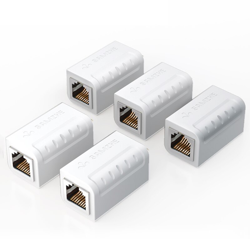 Samzhe ethernet kabel adapter 8 p 8c rj45 lan kabel forlængerstik til internetforbindelse hun til hun: Andet